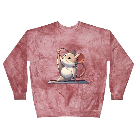 Mouse meditation yoga rat gymnastics cartoon Blast Sweatshirts
