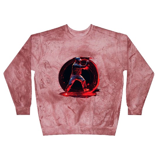 Baseball Pitcher in Red Neon, Pop Art Blast Sweatshirts
