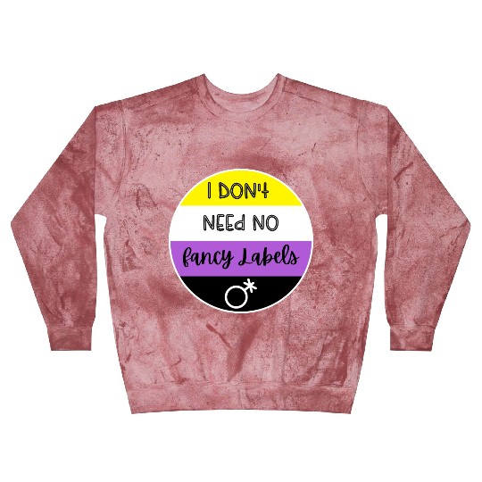 I don't need no fancy Labels - Non Binary Pride Blast Sweatshirts