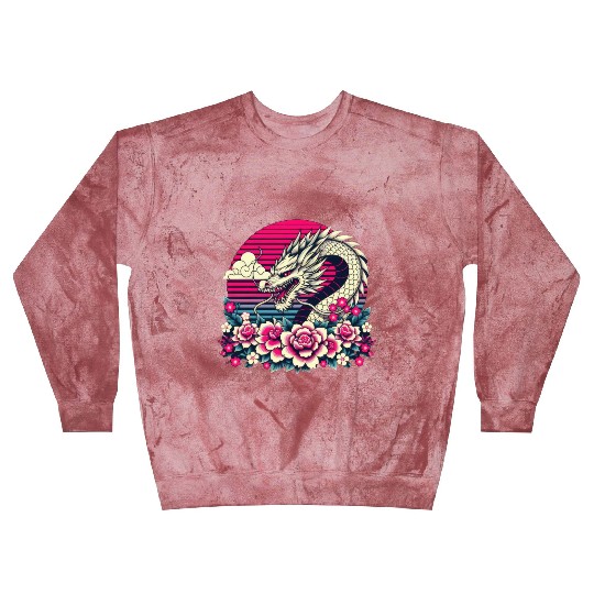 Tokyo Asian Dragon Vintage Style 80s Retro Japanes Blast Sweatshirts