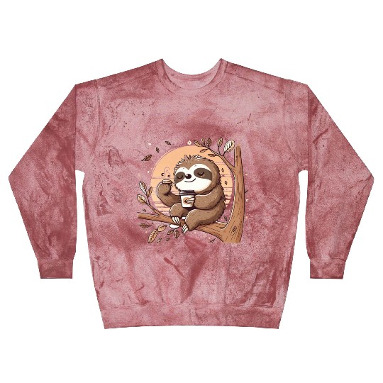 Sloth Drinking Coffee Blast Sweatshirts