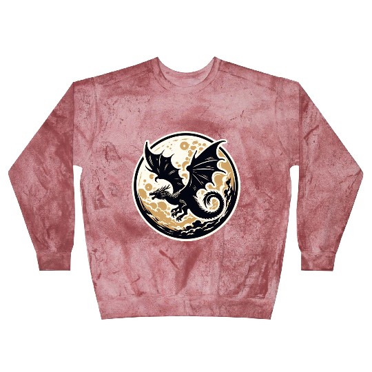 Mystical Dragon Silhouette Against Full Moon Blast Sweatshirts