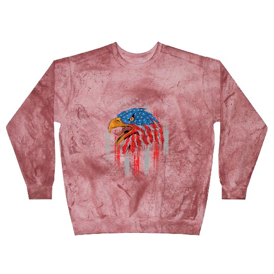 Retro US Flag Funny 4th July Bald Eagle Patriotic Blast Sweatshirts