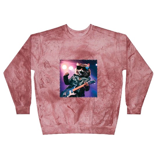 Funny Cat Plays Guitar Instruments Cute Concert Blast Sweatshirts