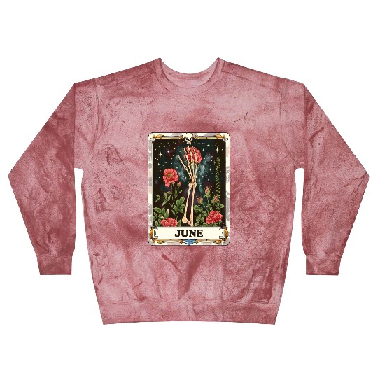 June Gothic Tarot Card - Rose Flower & Skeleton's Blast Sweatshirts
