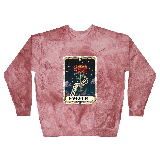 November Gothic Tarot Card - Chrysanthemum Flower Blast Sweatshirts