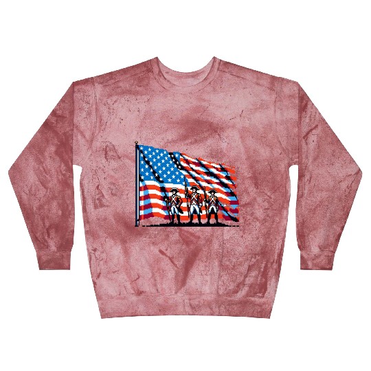 The American Flag Pixel Art Design Blast Sweatshirts