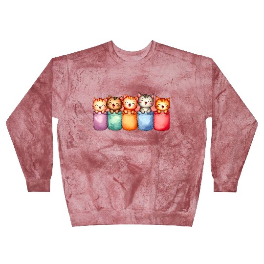 Kittens in colorful pockets Blast Sweatshirts