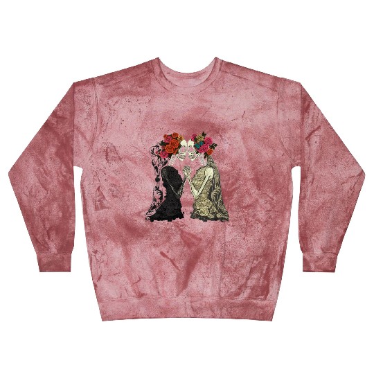 Lesbian Couple Skeletons Kissing LGBTQ Pride Blast Sweatshirts