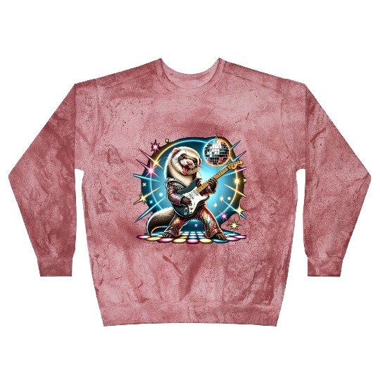Disco Ball Guitar Ferret Blast Sweatshirts