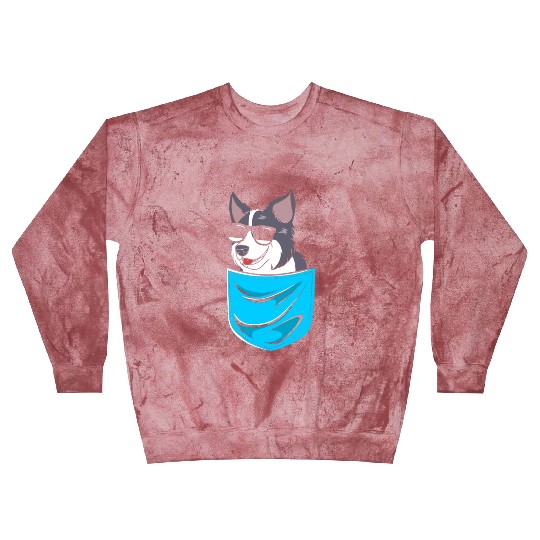 Funny Dog Border Collie Wearing Sunglasses Blast Sweatshirts