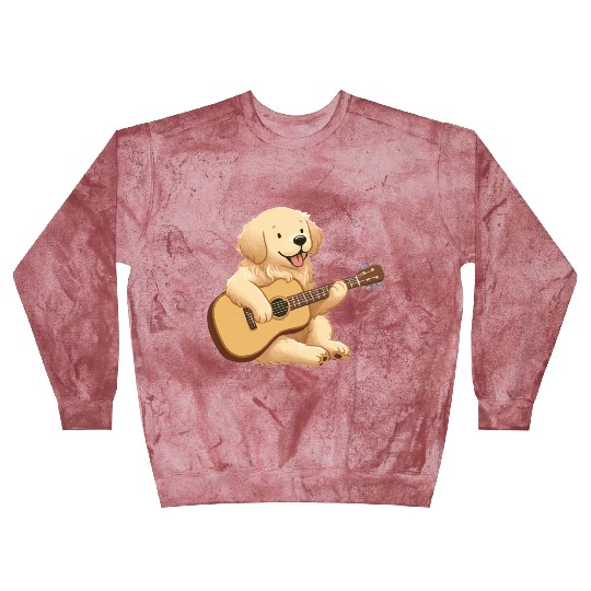 Golden Retriever playing guitar Blast Sweatshirts