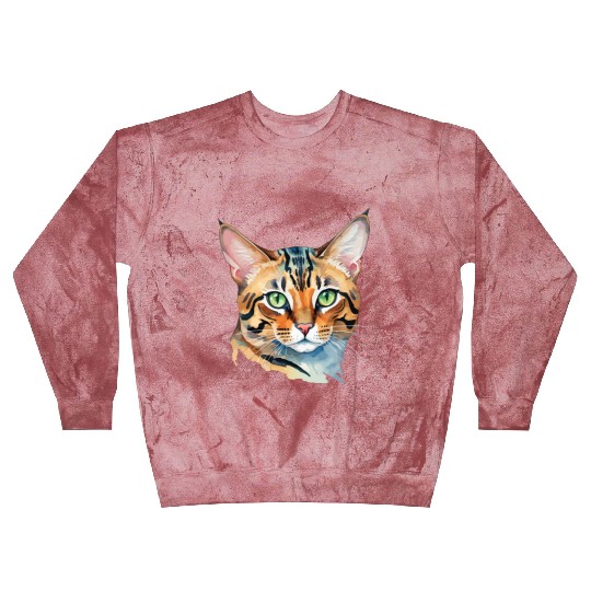 Leopard Cat Watercolor Blast Sweatshirts