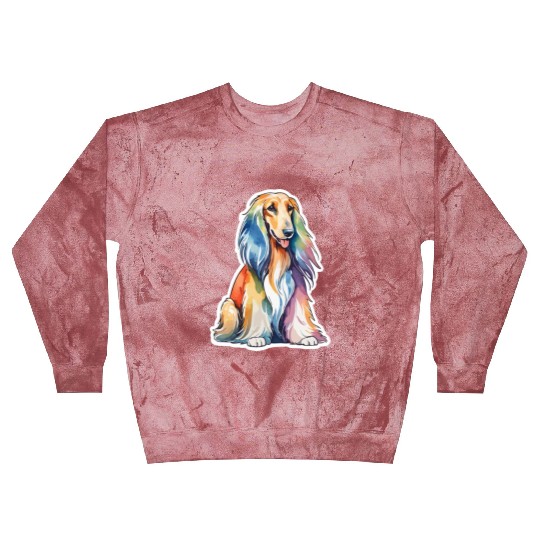 Afghan Hound Dog Watercolor Blast Sweatshirts