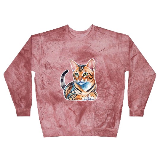 Leopard Cat Watercolor Blast Sweatshirts