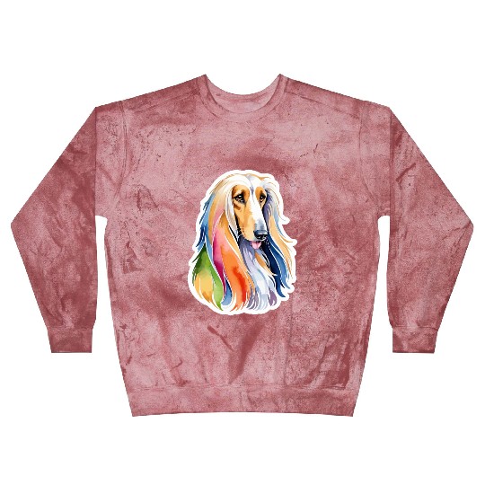 Afghan Hound Dog Watercolor Blast Sweatshirts