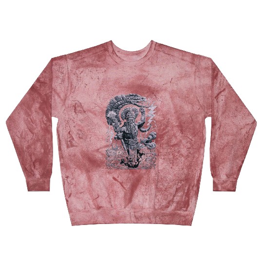 Maya God Mayan Mythology Chaac with Lightning and Blast Sweatshirts