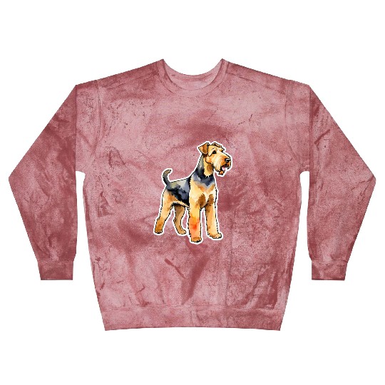 Airedale Terrier Watercolor Blast Sweatshirts