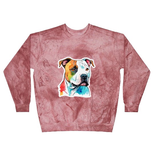 American Staffordshire Terrier Watercolor Blast Sweatshirts