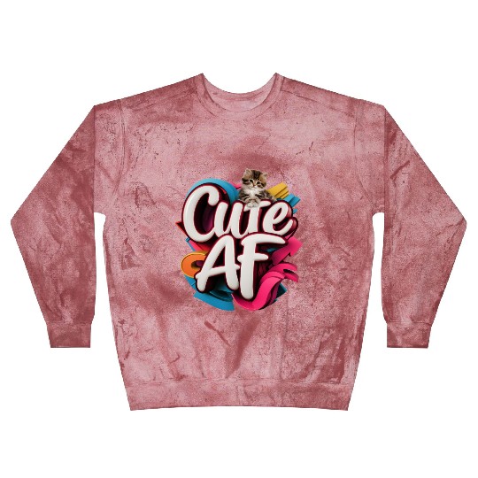 Cute AF Kitten - Adorable Cat Design Blast Sweatshirts
