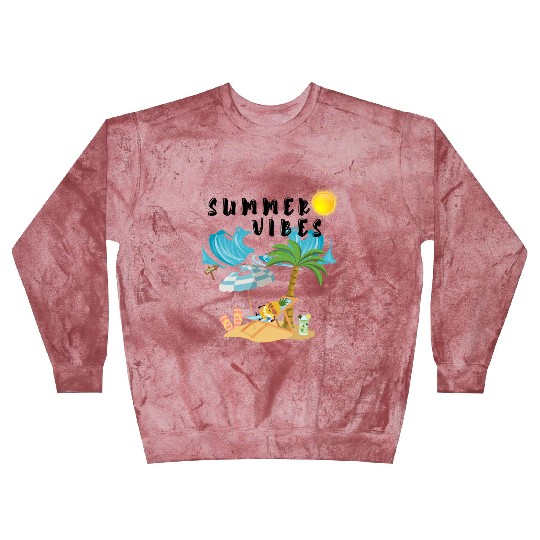 Summer Vibes Beach Scene Blast Sweatshirts