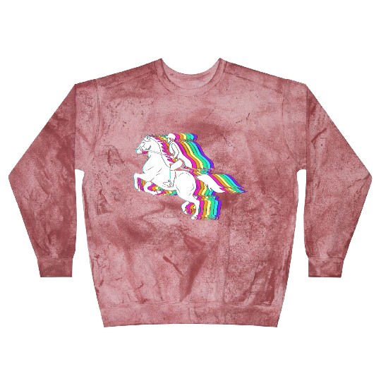 Colorful Horse Equestrian Jockey Horse Racing Blast Sweatshirts