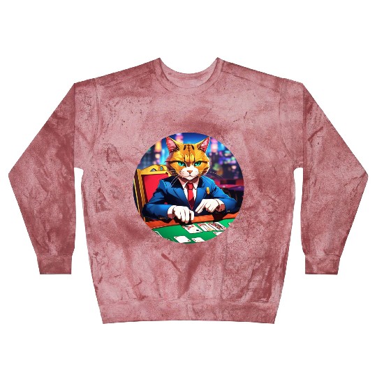 The Gambler Cat's Blackjack Night Blast Sweatshirts