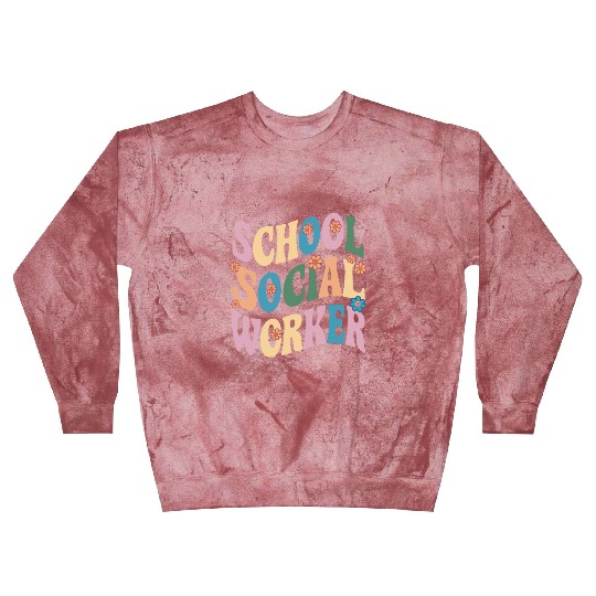 School Social Worker Floral Retro Vibes Blast Sweatshirts