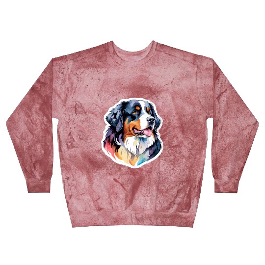 Bernese Mountain Dog Watercolor Blast Sweatshirts
