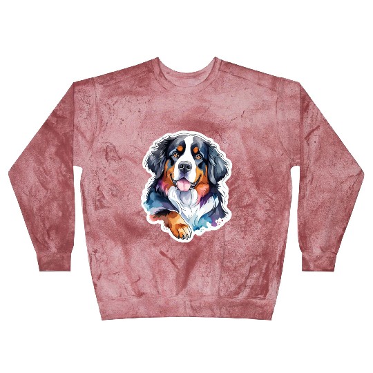 Bernese Mountain Dog Watercolor Blast Sweatshirts