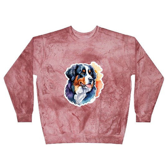 Bernese Mountain Dog Watercolor Blast Sweatshirts
