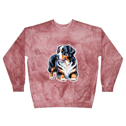 Bernese Mountain Dog Watercolor Blast Sweatshirts