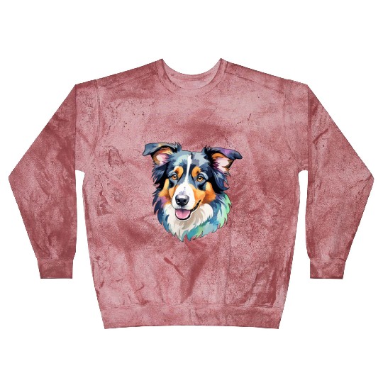 Border Collie Watercolor Blast Sweatshirts