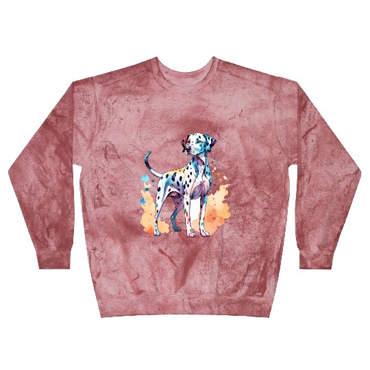 Dalmatian Dog Watercolor Blast Sweatshirts