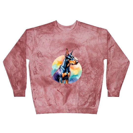 Dobermann Watercolor Blast Sweatshirts