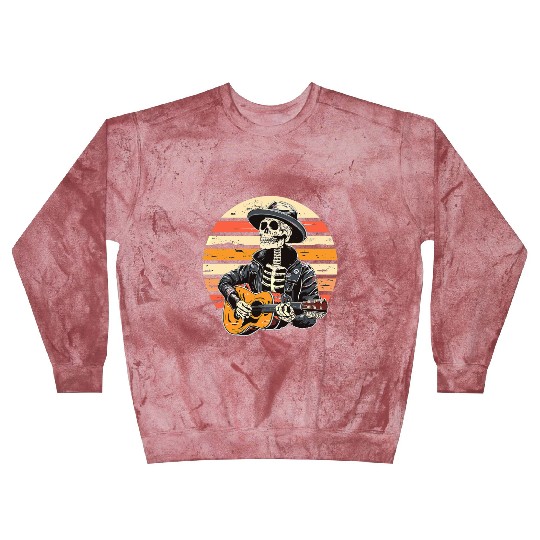 Halloween Skeleton Playing Guitar Rock And Roll Blast Sweatshirts