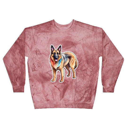 Belgian Shepherd Watercolor Blast Sweatshirts