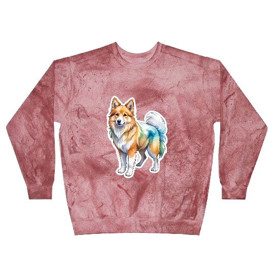 Icelandic Sheepdog Watercolor Blast Sweatshirts