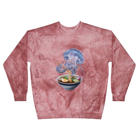 Jellyfish Eating Ramen Realistic Blast Sweatshirts