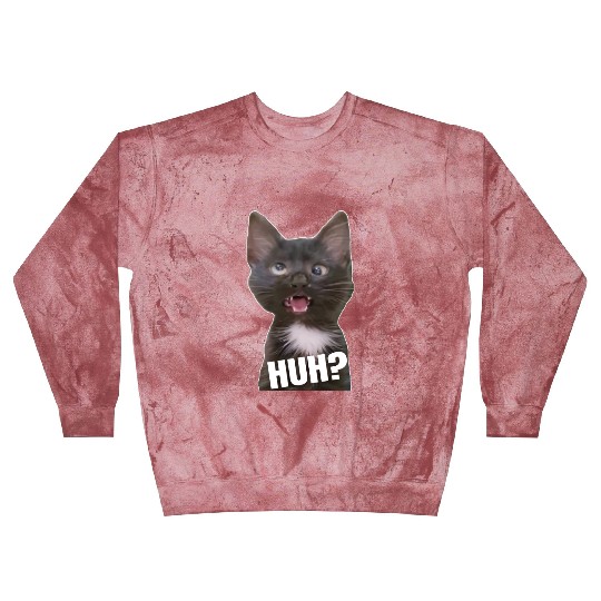 Funny Cross Eyed Cat Meme Huh Funny Cat Blast Sweatshirts