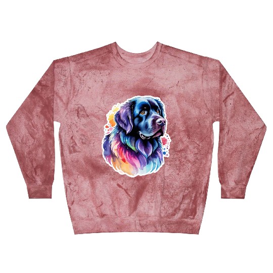 Newfoundland Dog Watercolor Blast Sweatshirts