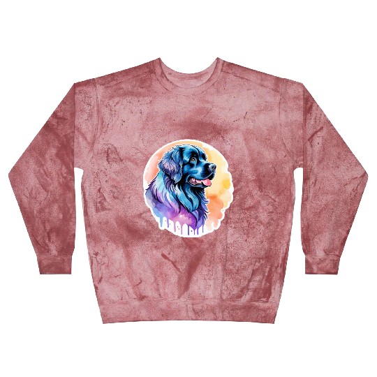 Newfoundland Dog Watercolor Blast Sweatshirts