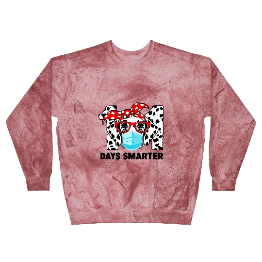 101 Days Smarter Dalmatian Dog Face Mask 100th Blast Sweatshirts
