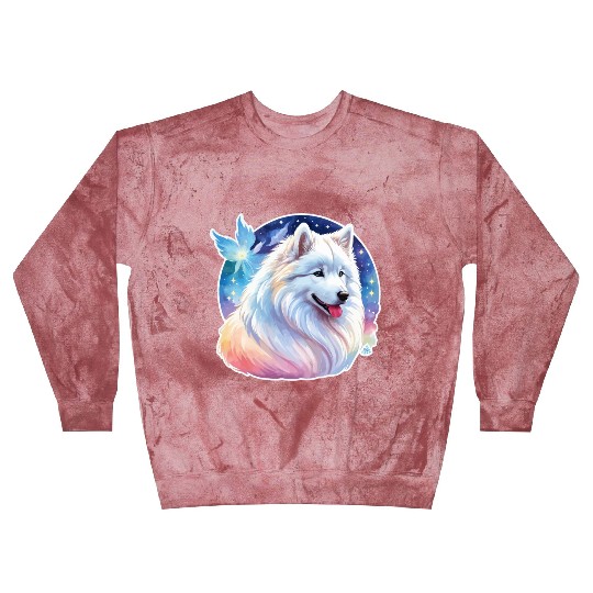 Samoyed Dog Watercolor Blast Sweatshirts