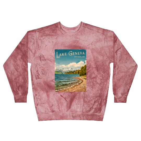 Vintage Travel Lake Geneva Switzerland Retro Blast Sweatshirts