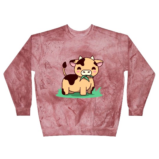 Cute Kawaii Cow Farm Animals Lover Design Blast Sweatshirts