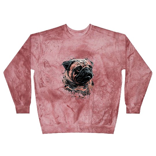 Pug Drawing Abstract Animal Illustration with Blast Sweatshirts
