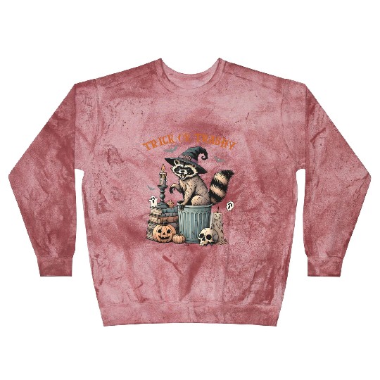 Trick Or Trashy Funny Raccon Halloween Blast Sweatshirts