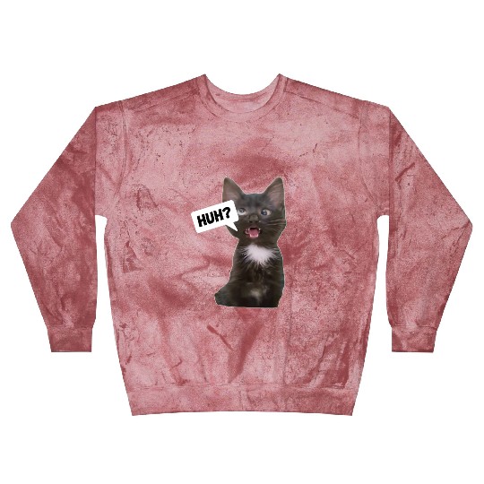Funny Cross Eyed Cat Meme Huh Funny Cat Blast Sweatshirts