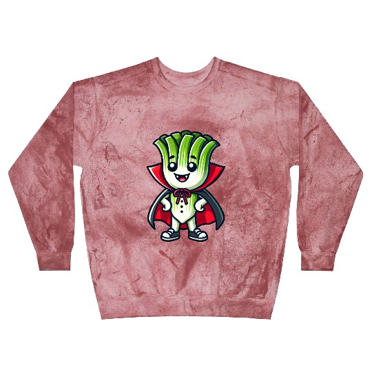 Cute Halloween Leek Vampire Cartoon Green Blast Sweatshirts